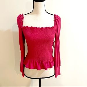 NWT Bar III Preeti In Paint Berry Bloom Top